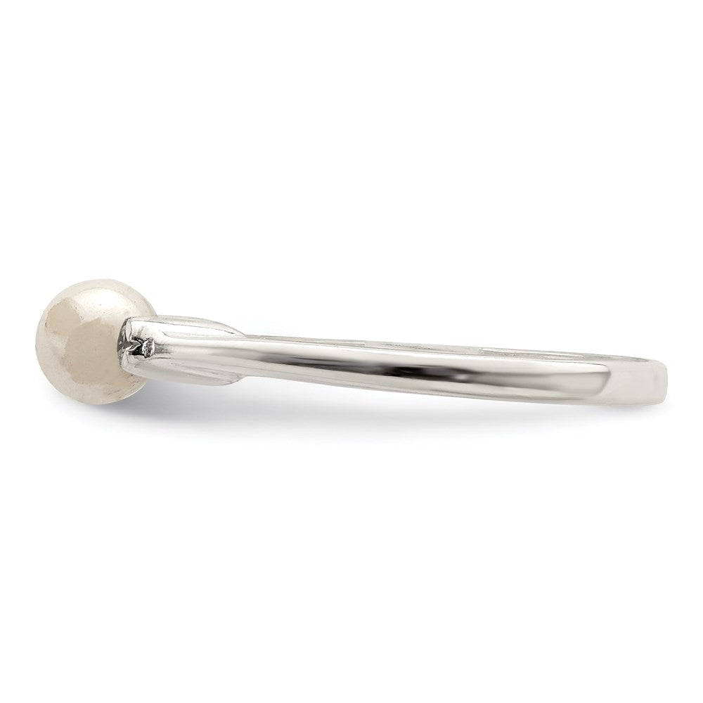 Sterling Silver CZ Imitation Pearl Ring - 2