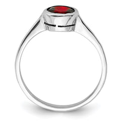 Sterling Silver Rhodium-plated Garnet Ring - 21