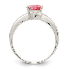Sterling Silver Pink Trillion CZ Ring - 3