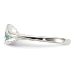 Sterling Silver Blue Glass Ring - 3
