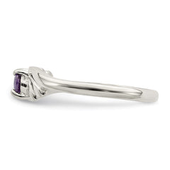 Sterling Silver Purple Oval CZ Ring - 2