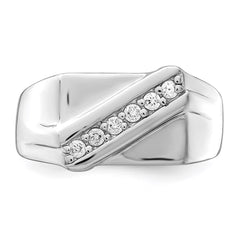 Sterling Silver Rhodium Plated Fancy CZ Ring - 2