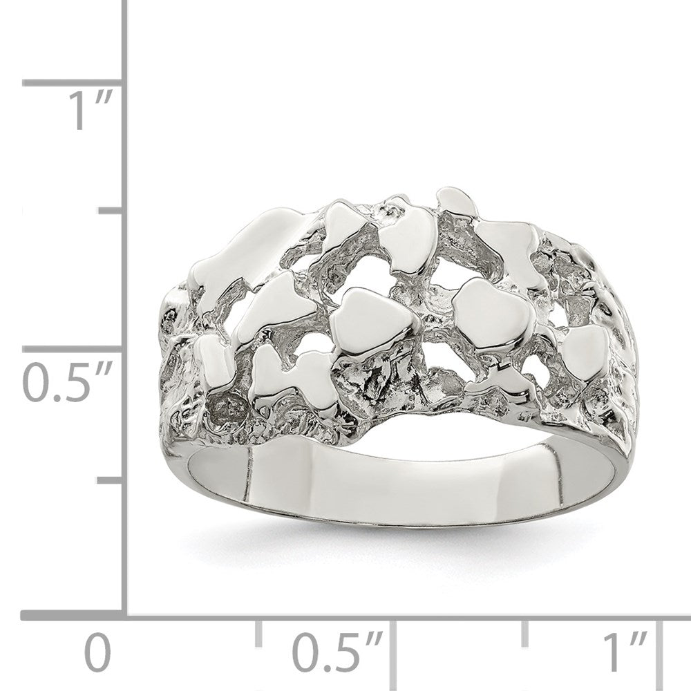 Sterling Silver Men's Nugget Ring - 4
