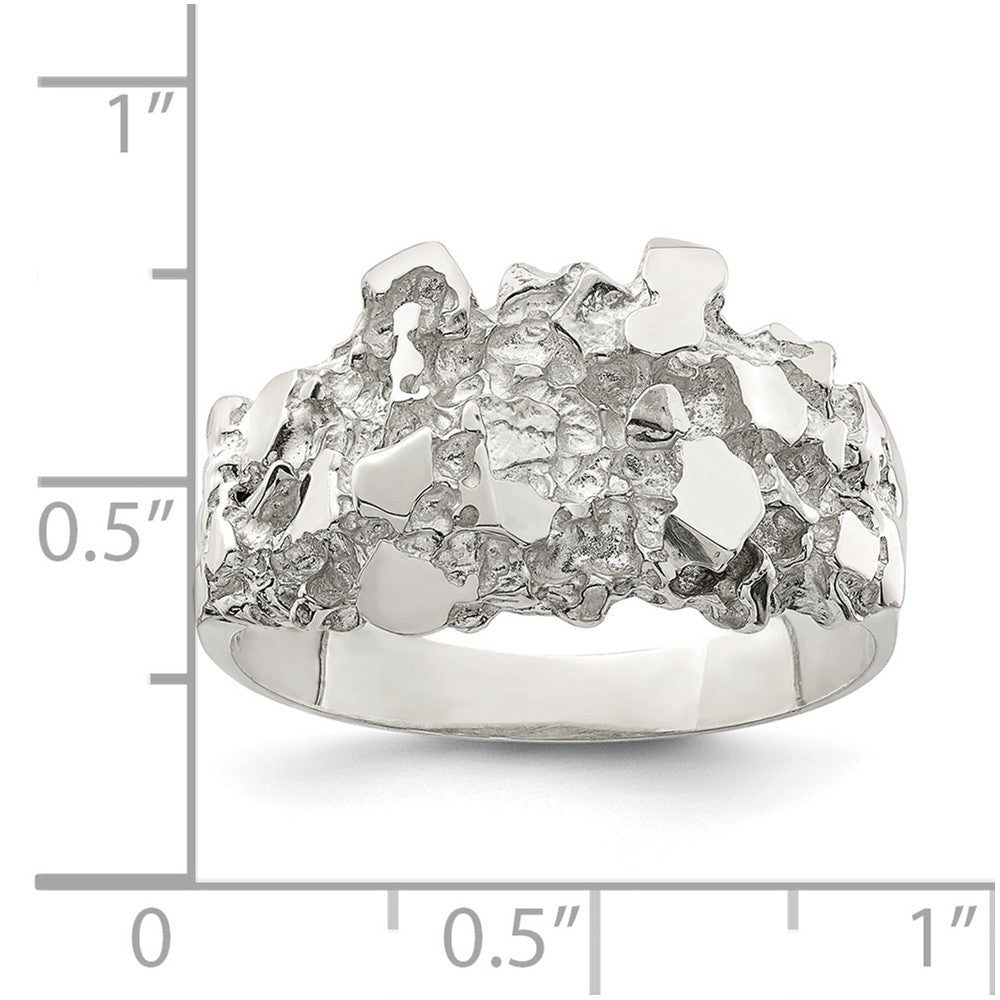 Sterling Silver Men's Nugget Ring - 26