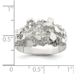 Sterling Silver Men's Nugget Ring - 25