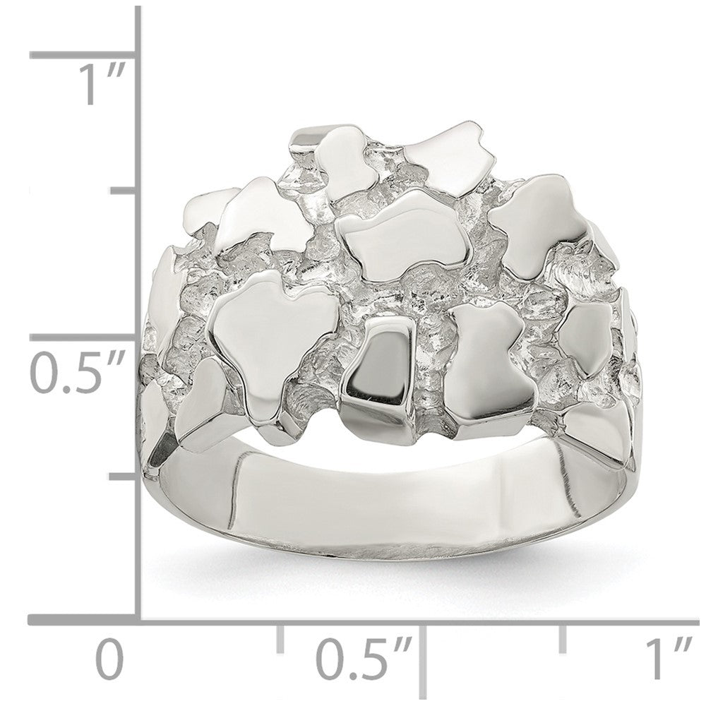 Sterling Silver Men's Nugget Ring - 27