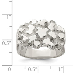 Sterling Silver Men's Nugget Ring - 16