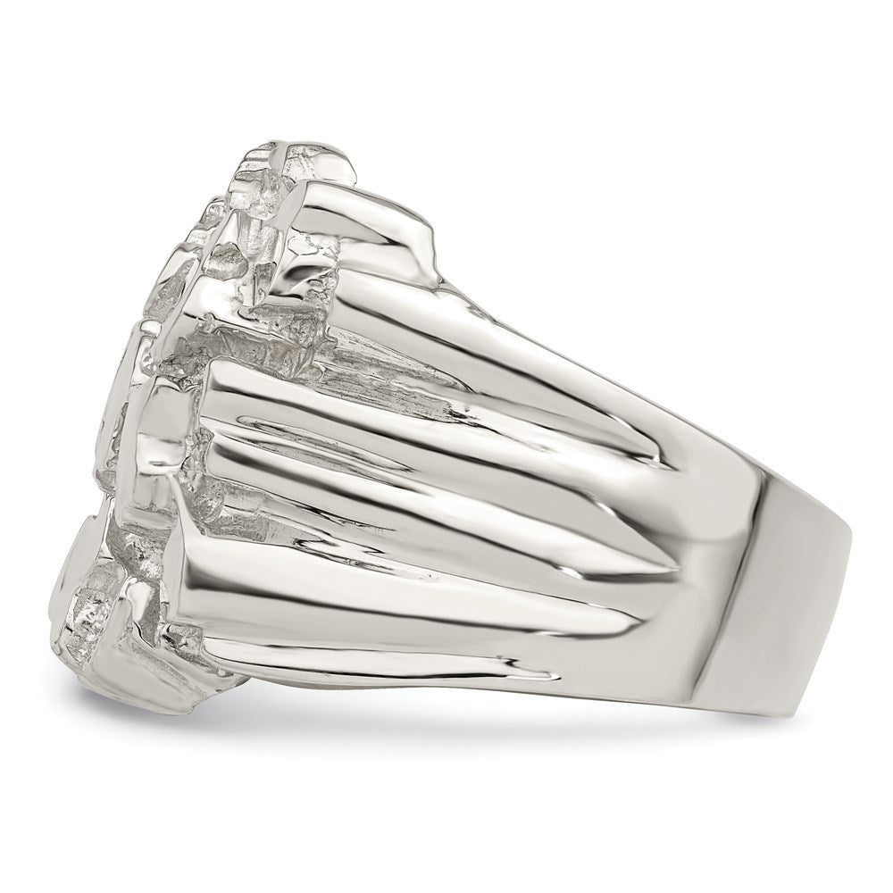 Sterling Silver Men's Nugget Ring - 34