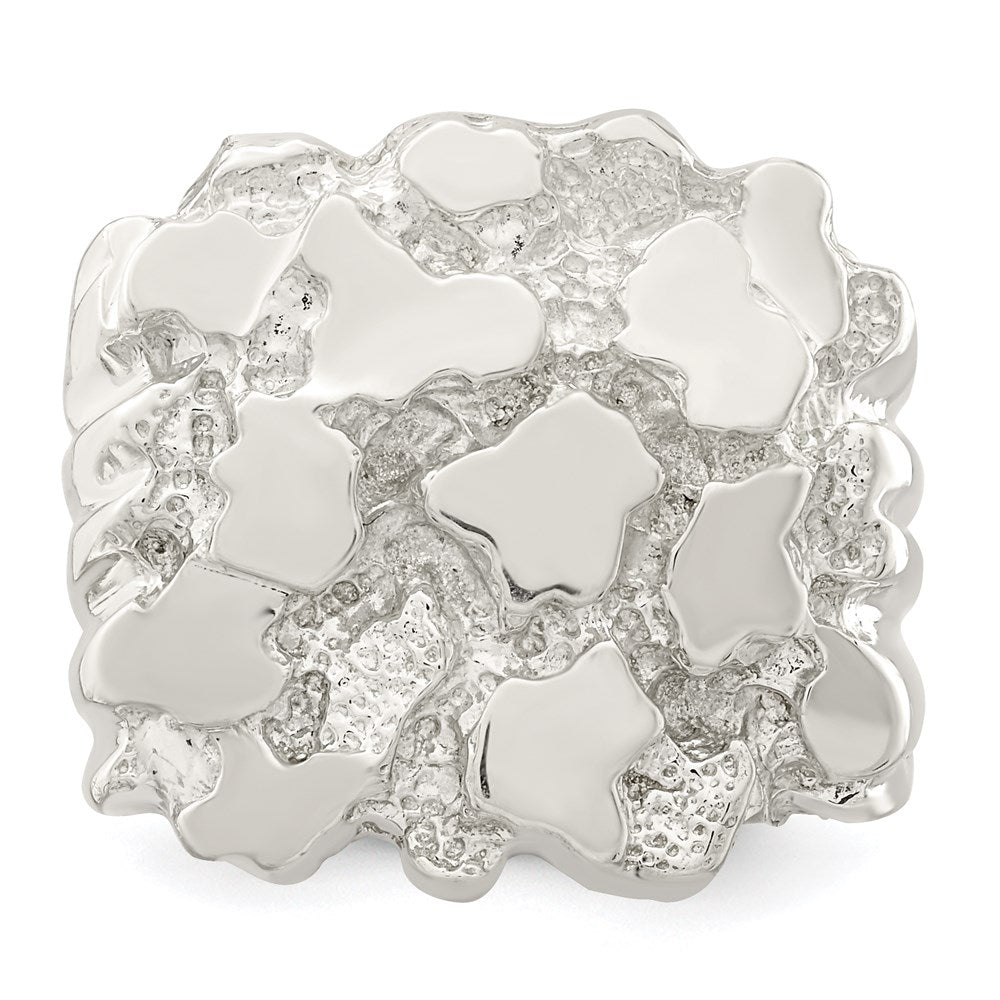 Sterling Silver Men's Nugget Ring - 34