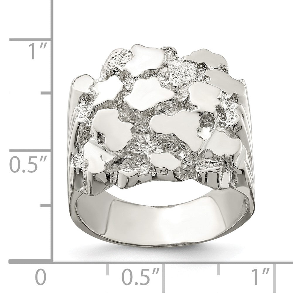 Sterling Silver Men's Nugget Ring - 35
