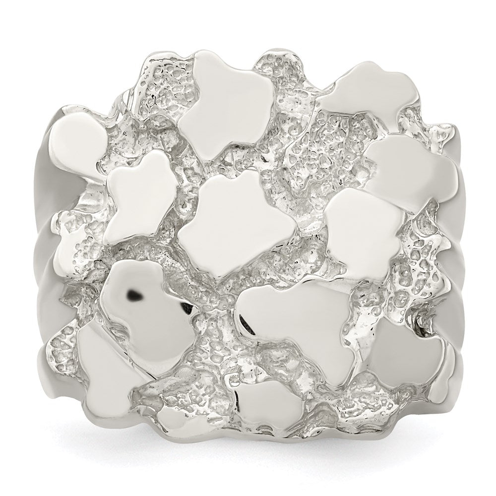 Sterling Silver Men's Nugget Ring - 36