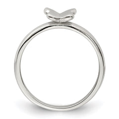 Sterling Silver Rhodium-plated Polished Butterfly Children's Ring - 2