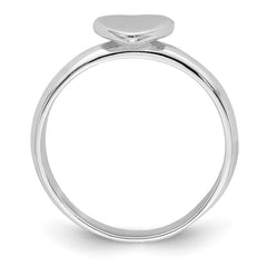 Sterling Silver Rhodium-plated Polished Heart Children's Ring - 2