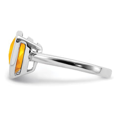 Sterling Silver Rhodium Citrine Ring - 3