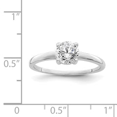 Sterling Silver Rhodium-plated Solitaire Round CZ Ring - 2