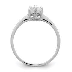 Sterling Silver Rhodium-plated Solitaire Marquise CZ Ring - 3