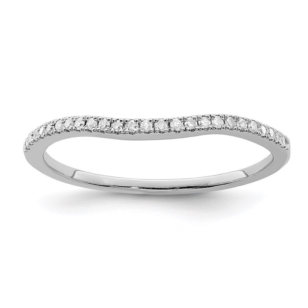Sterling Silver Rhodium Plated Diamond Wrap Ring - 5