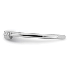 Sterling Silver Rhodium Plated Diamond Wrap Ring - 6