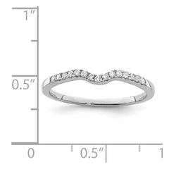 Sterling Silver Rhodium Plated Diamond Wrap Ring - 6