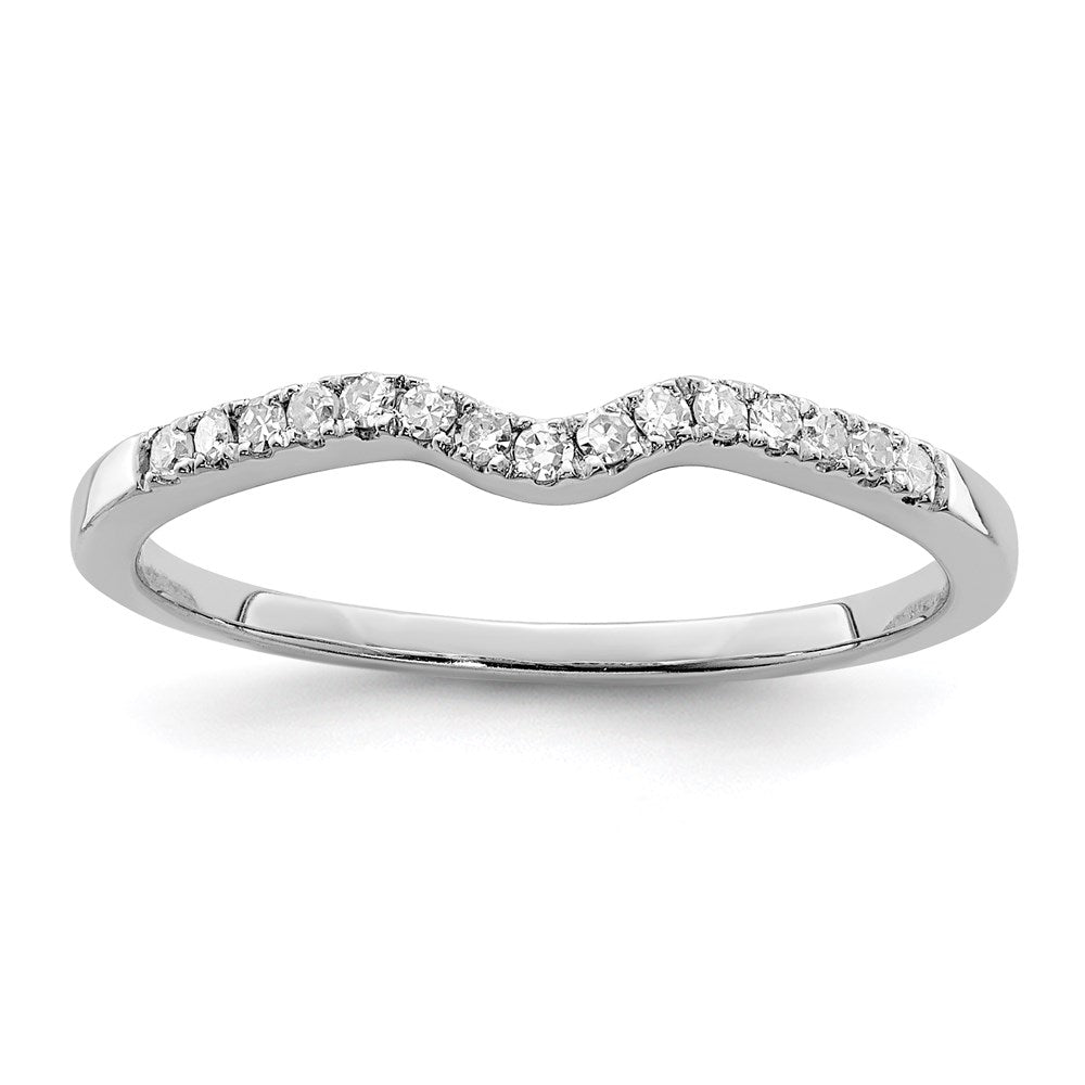 Sterling Silver Rhodium Plated Diamond Wrap Ring - 4