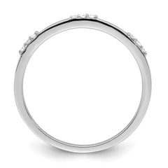 Sterling Silver Rhodium Plated Diamond Ring - 30