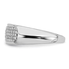 Sterling Silver Rhodium Plated Diamond Ladies Band - 11