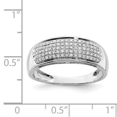 Sterling Silver Rhodium Plated Diamond Ladies Band - 11