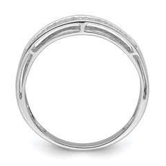 Sterling Silver Rhodium Plated Diamond Ladies Band - 12