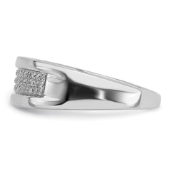 Sterling Silver Rhodium Plated Diamond Ladies Band - 10