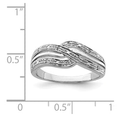 Sterling Silver Rhodium Plated Diamond Ring - 33