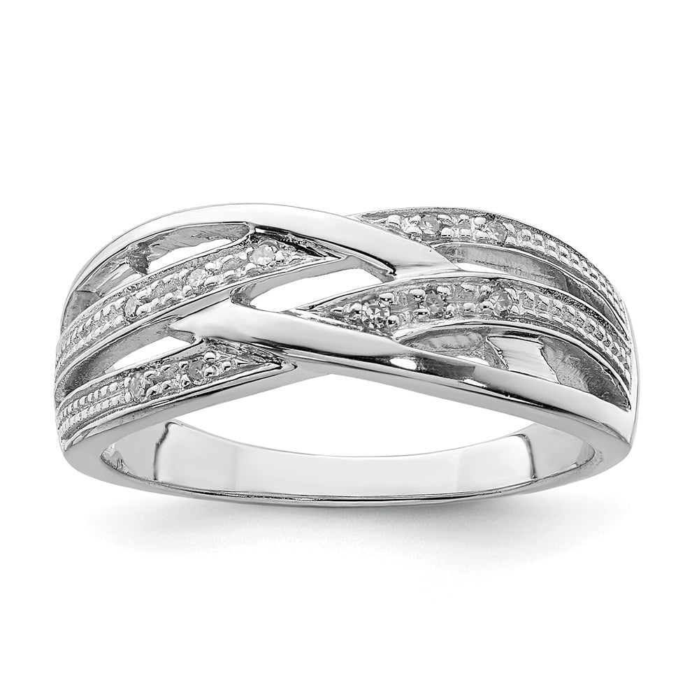 Sterling Silver Rhodium Plated Diamond Ring - 34