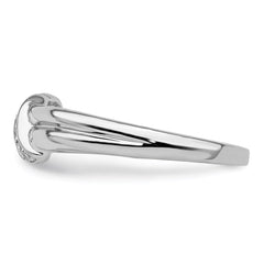 Sterling Silver Rhodium Plated Diamond Ring - 35