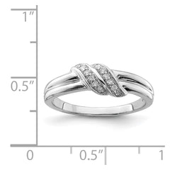 Sterling Silver Rhodium Plated Diamond Ring - 35