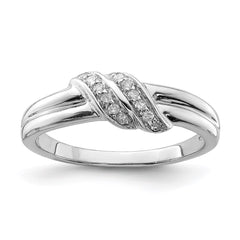 Sterling Silver Rhodium Plated Diamond Ring - 35