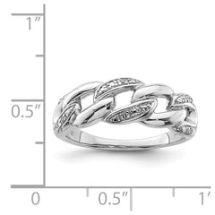 Sterling Silver Rhodium Plated Diamond Ring - 28
