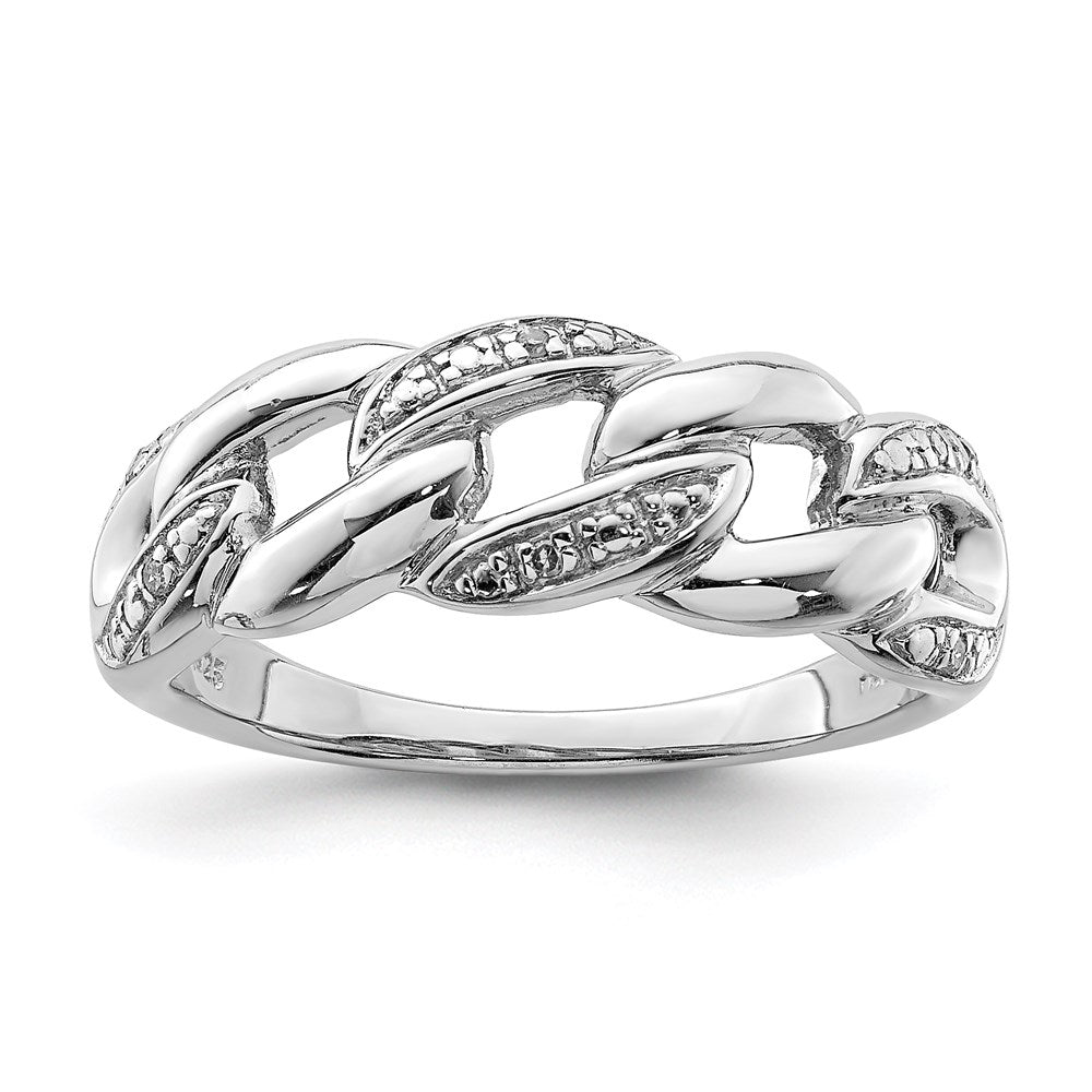 Sterling Silver Rhodium Plated Diamond Ring - 28