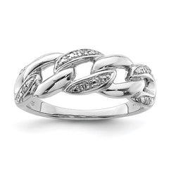 Sterling Silver Rhodium Plated Diamond Ring - 28