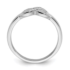 Sterling Silver Rhodium Plated Diamond Infinity Ring - 5