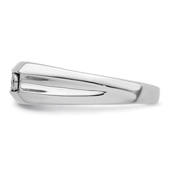Sterling Silver Rhodium Plated Diamond Men's Ring - 18