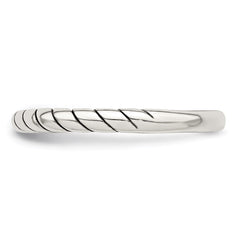Sterling Silver Stackable Twist Ring - 3