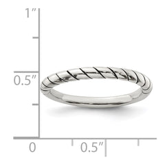 Sterling Silver Stackable Twist Ring - 3
