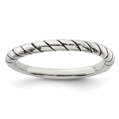 Sterling Silver Stackable Twist Ring - 3