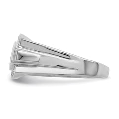 Sterling Silver Rhodium Plated Diamond Men's DAD Ring - 3