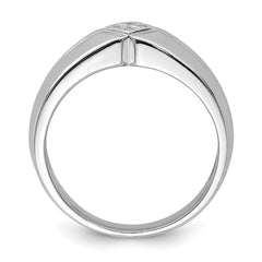Sterling Silver Rhodium Plated Diam. Men's Ring - 2