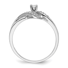 Sterling Silver Rhodium Plated Diamond Promise Ring - 3