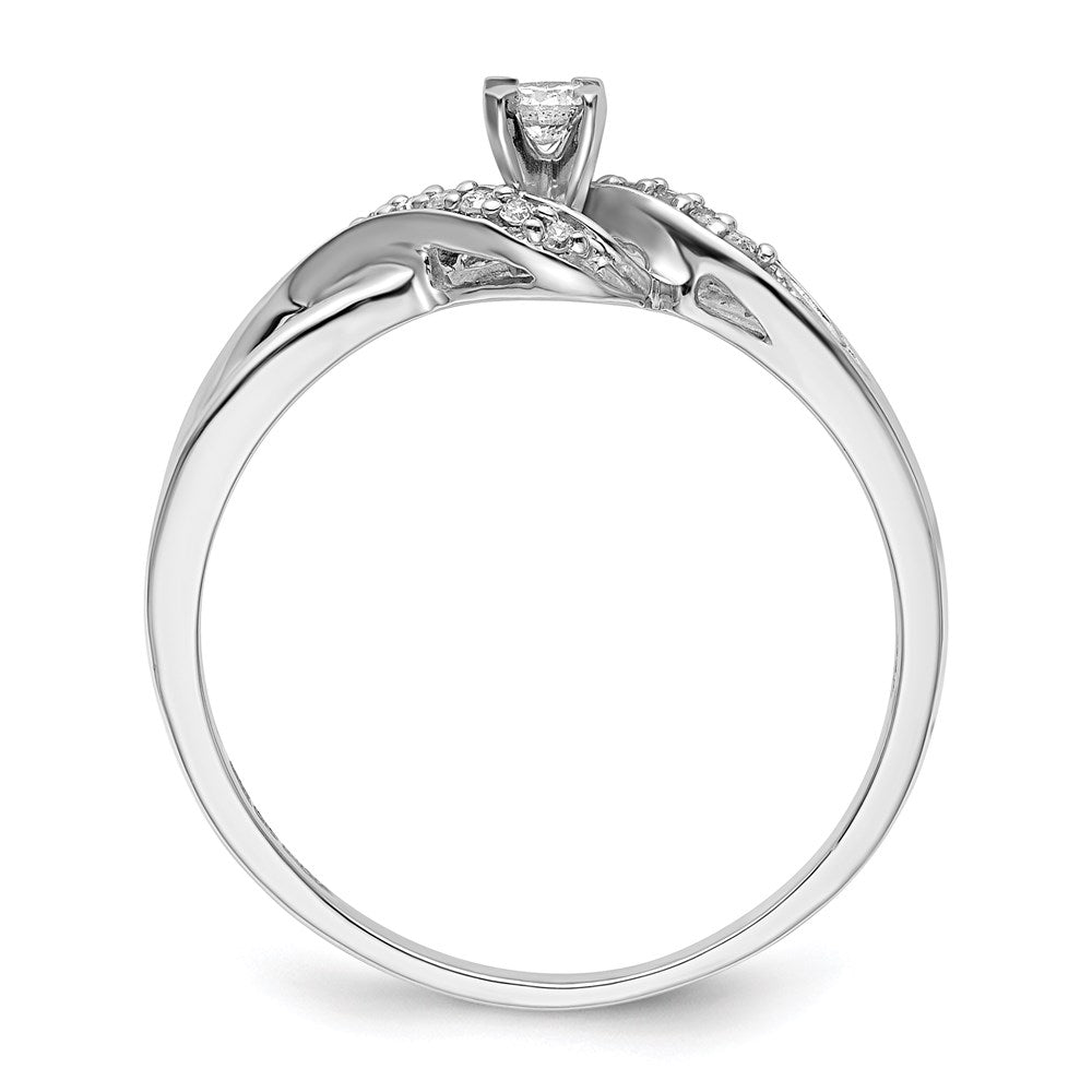 Sterling Silver Rhodium Plated Diamond Promise Ring - 2
