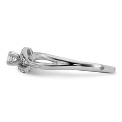 Sterling Silver Rhodium Plated Diamond Promise Ring - 2