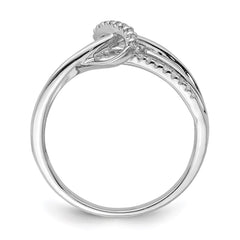 Sterling Silver Rhodium Plated Diamond Fashion Ring - 3