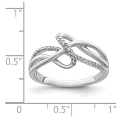 Sterling Silver Rhodium Plated Diamond Fashion Ring - 3