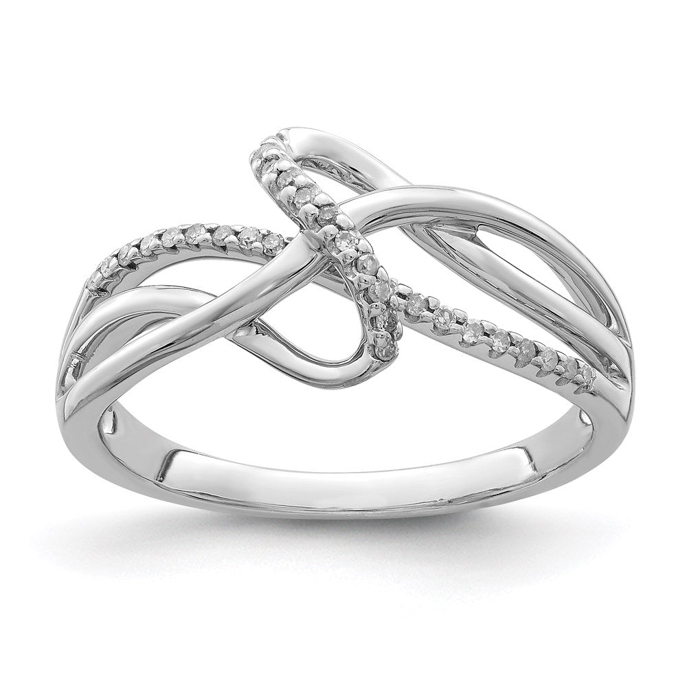 Sterling Silver Rhodium Plated Diamond Fashion Ring - 3